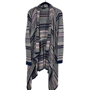 Alison Andrews Sweater L Blue Western Boho Argyle Chevron Concert Southwest Soft